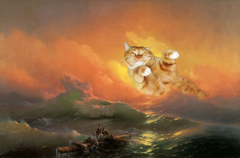 ***котэ*** - Страница 2 Aivazovsky-Ivan-The-Ninth-Wave-cat-sm