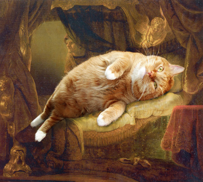 ***котэ*** Rembrandt_Danae_cat-sm3
