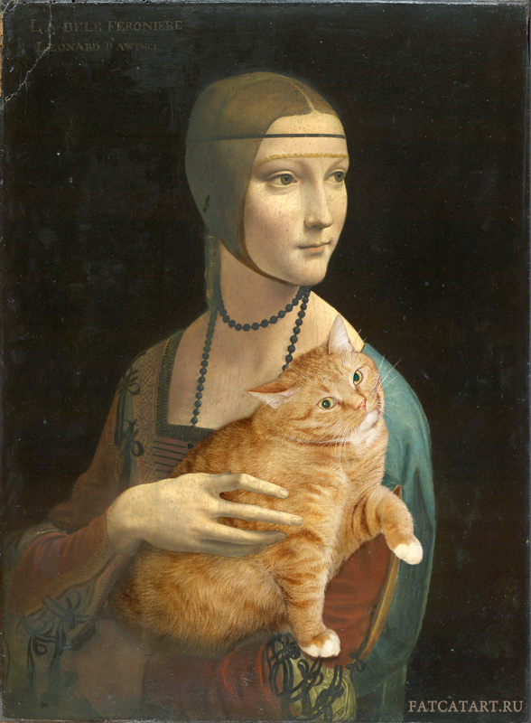 ***котэ*** - Страница 2 Leonardo-da-Vinci_-Lady-with-an-Ermine-cat-w1